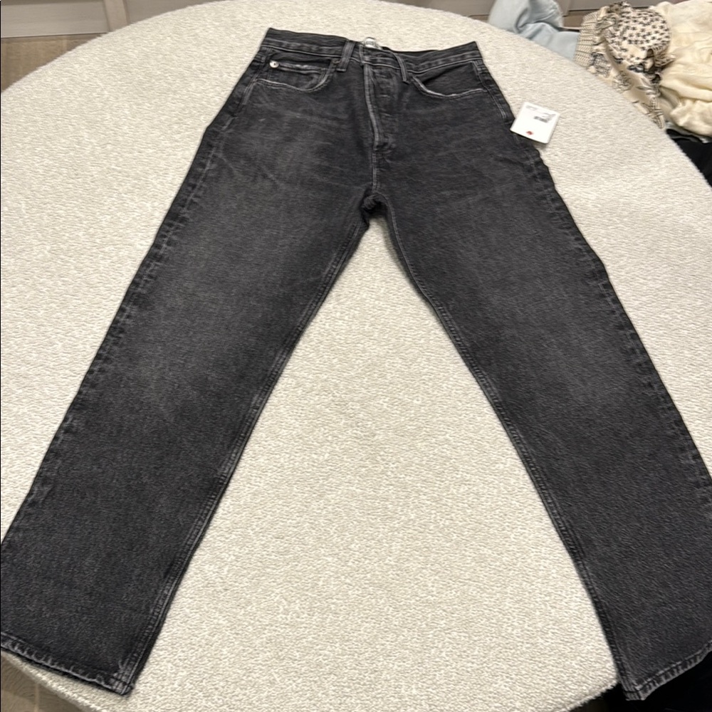 Agolde Black Straight Leg Jeans with Classic Stitching 26 new with tags